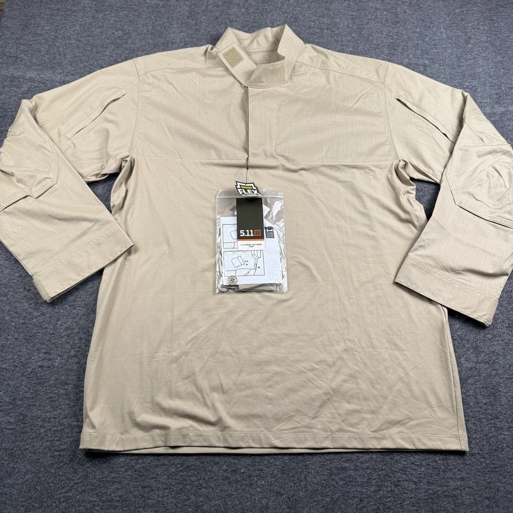 5.11 Tactical Shirt Mens XL Beige Stryke TDU Rapid LS Combat Military‎ Tactical